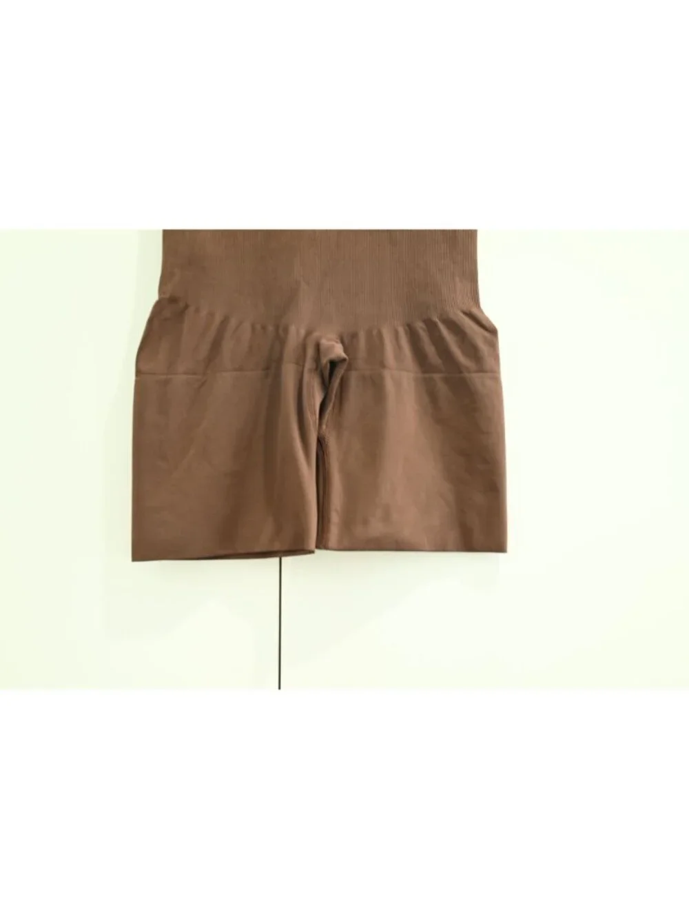 MeMoi High Waisted Shaping Shorts Sz L Brown Seamless Tummy Control Slip Short